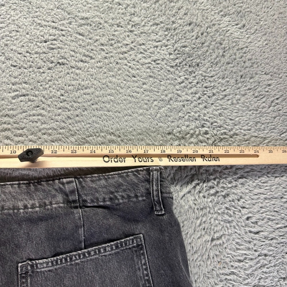 Old Navy Drapey Jeans Women 16 Gray Cotton Denim Wide-Leg Faded High-Rise Baggy - Picture 8 of 11